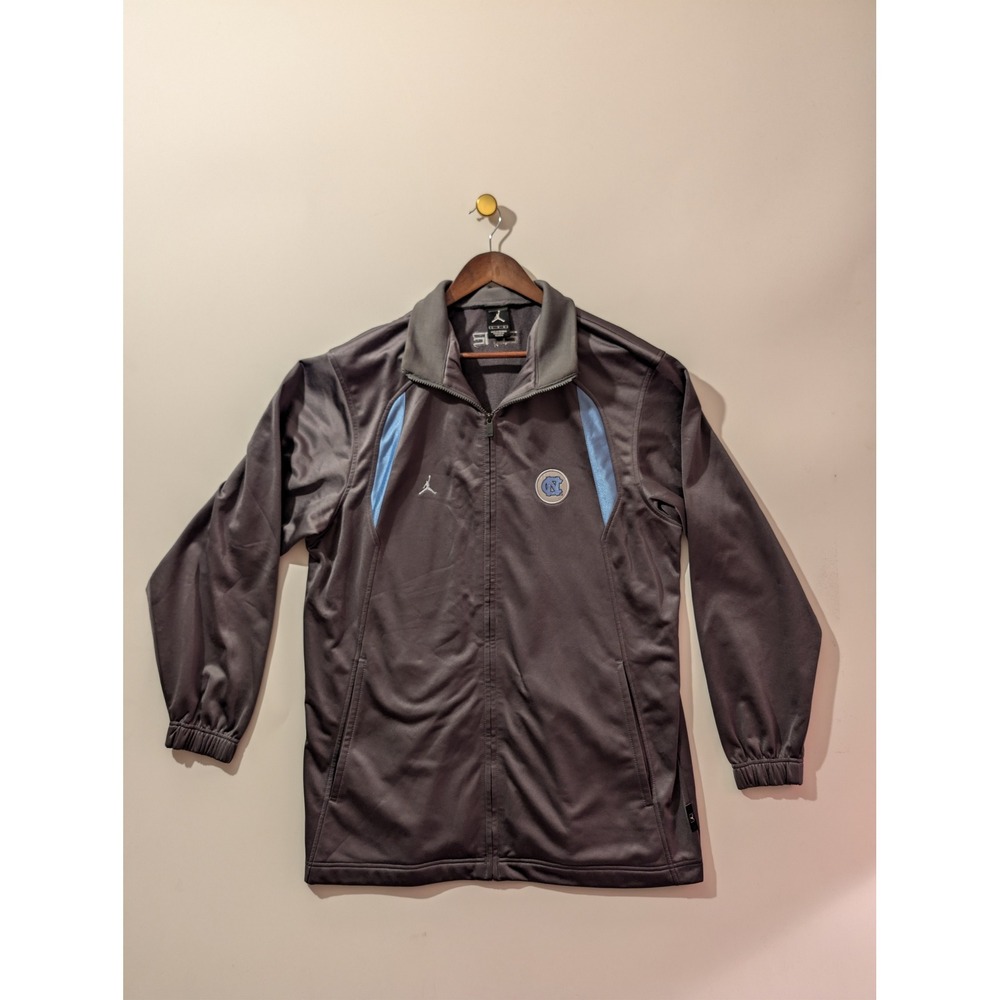 Jordan UNC Track Jacket Mens L Grey Excellent Elite North Carolina Tar Heels